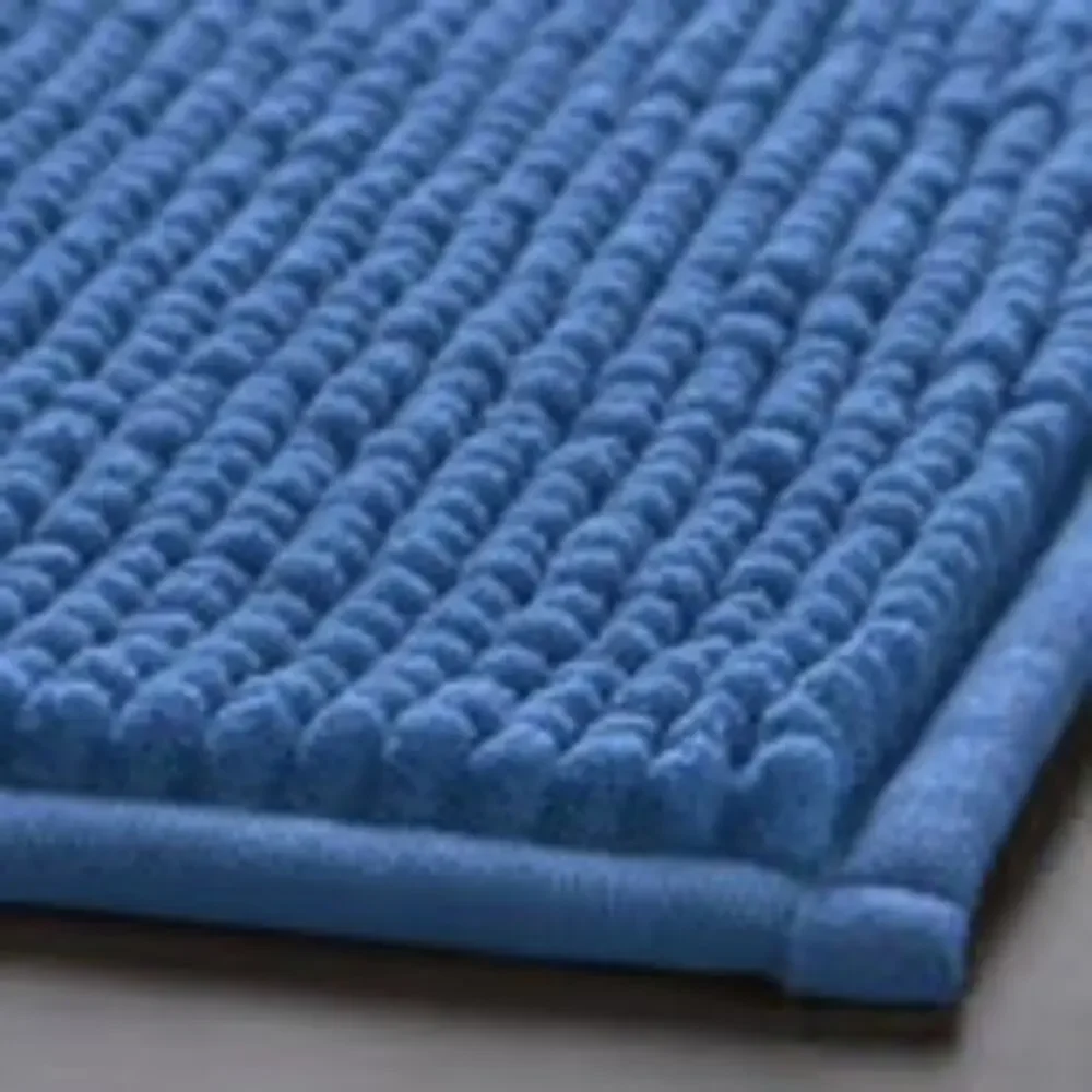 IKEA TOFTBO Blue Bath Mat Plush Comfort Meets Quick-Dry Practicality